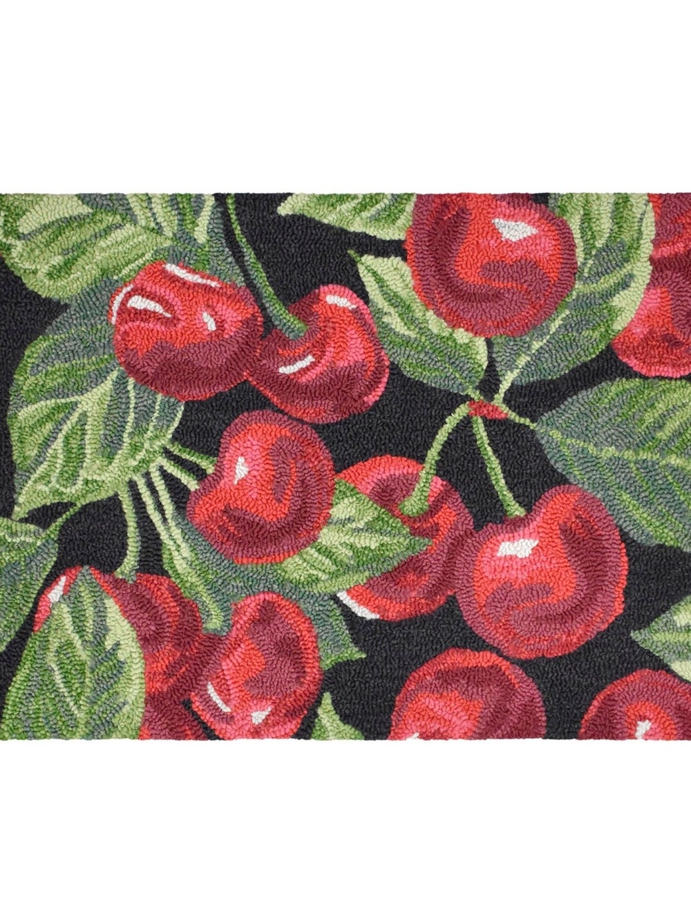 Spring Hooked Accent Rug Red Cherry Pattern - Picture 4 of 4